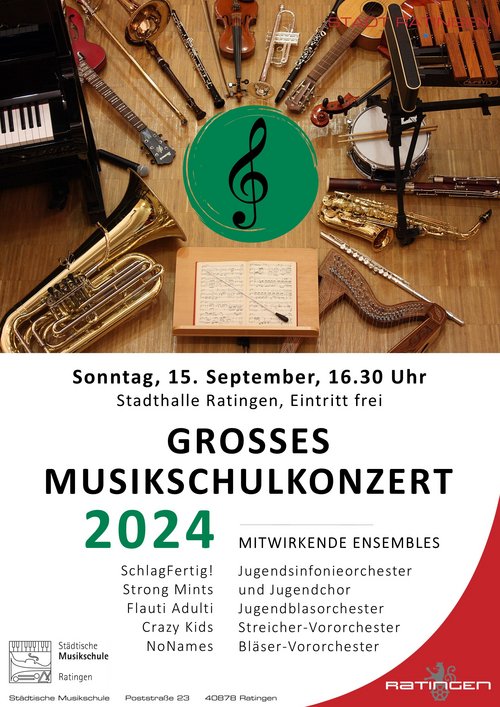 Plakat Großes Musikschulkonzert 2024