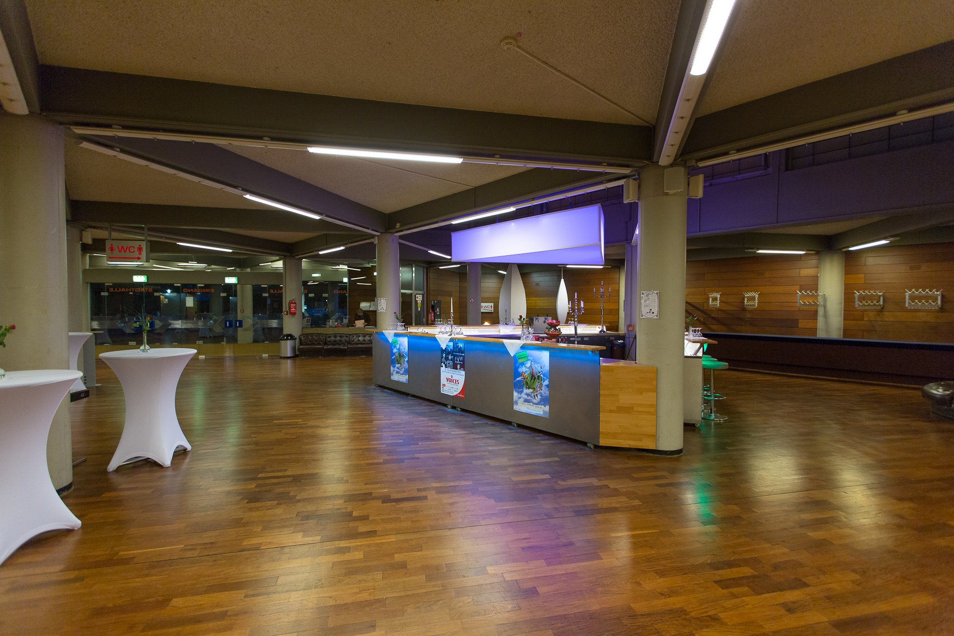 räumliche Darstellung des Foyers der Stadthalle Ratingen. 