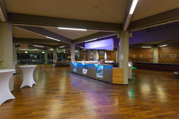 räumliche Darstellung des Foyers der Stadthalle Ratingen. 
