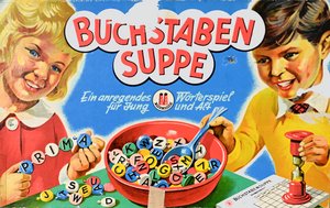 Verpackung des Brettspiels "Buchstabensuppe"