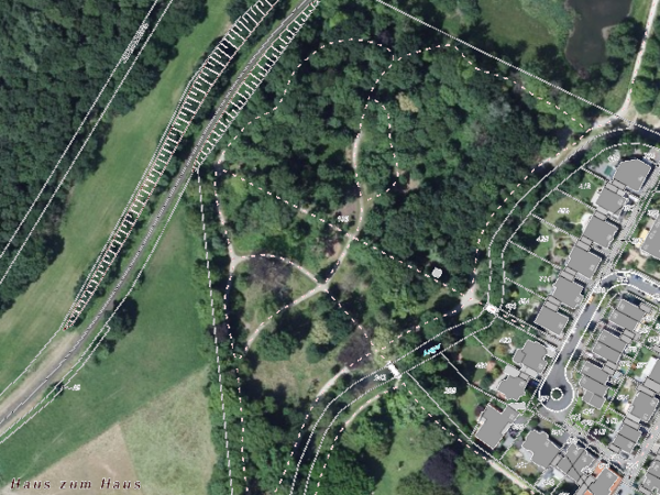 Park aus der Vogelperspektive