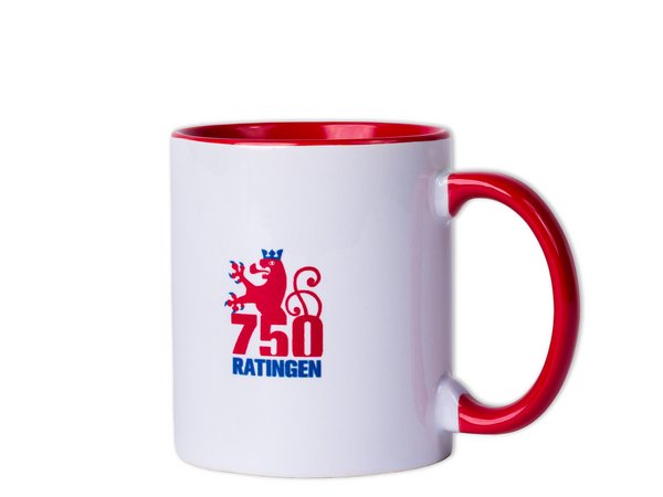 Tasse mit Jubiläumslogo und der Zahl 750