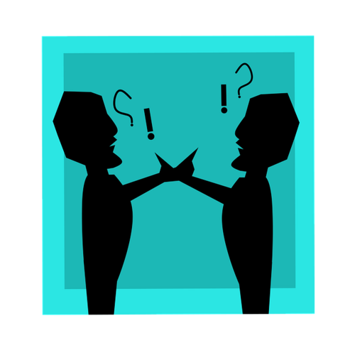 Symbolbild: zwei diskutierende Personen