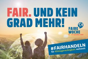 Logo der Fairen Woche 2024 : Fair und kein Grad mehr!