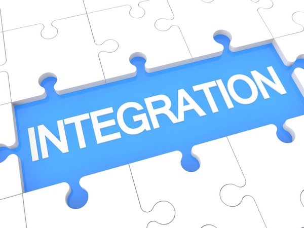 Ein Puzzlestück mit dem Wort Integration 