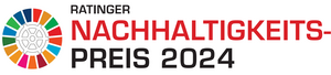 Logo Nachhaltigkeitspreis 2024 mit Slogan