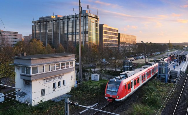 Blick auf den Bahnhof Ratingen Ost
