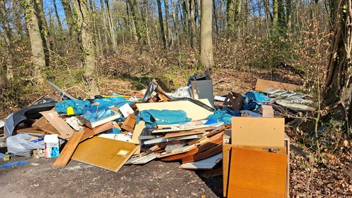 wilde Müllkippe im Wald
