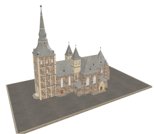 3D-Ansicht einer Kirche