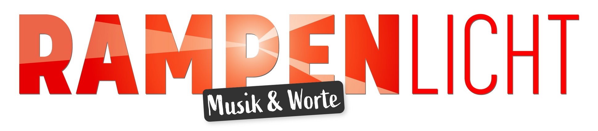 Rampenlicht Logo als bunter Schriftzug mit weißem Rand