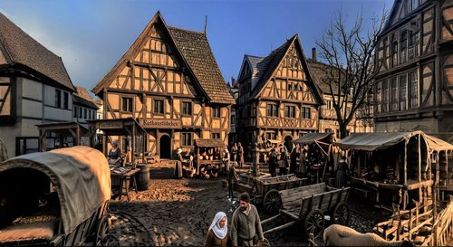 Mittelalterliche Stadtansicht