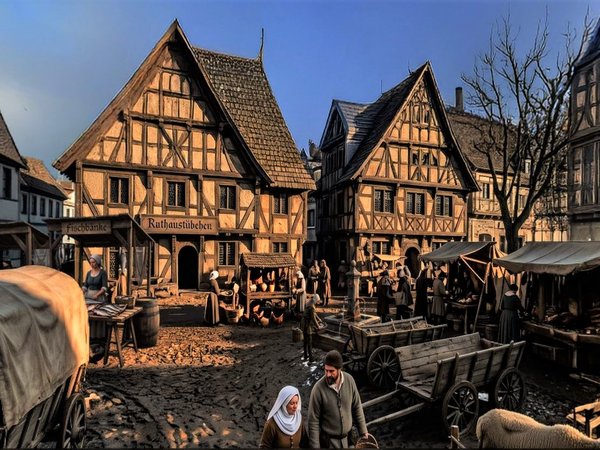 Mittelalterliche Stadtansicht