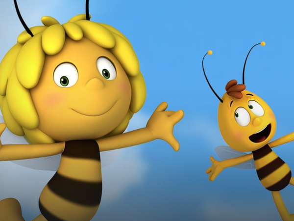 Zwei Bienen als Zeichentrickfiguren