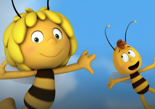 Zwei Bienen als Zeichentrickfiguren