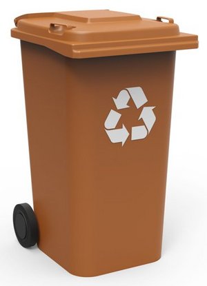 Braune Mülltonne