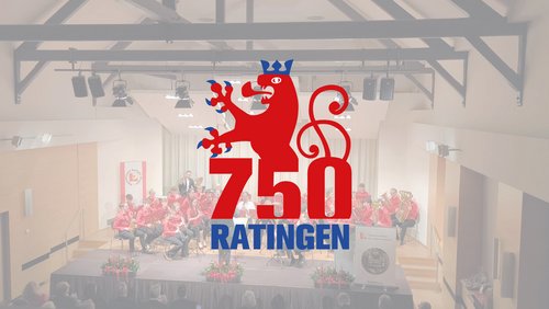 Logo 750 Jahre Ratingen vor dem Saal