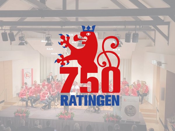 Logo 750 Jahre Ratingen vor dem Saal