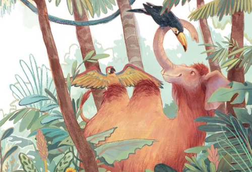 Buchcover mit dem Phantasiertier "Kamelefant" 