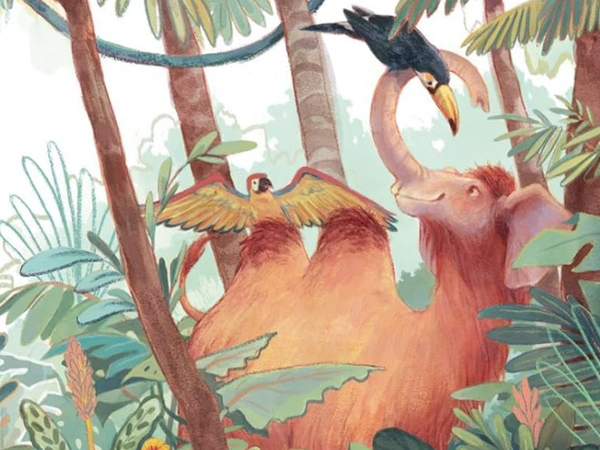 Buchcover mit dem Phantasiertier "Kamelefant" 