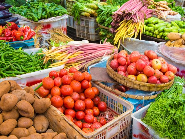Gemüse-Marktstand  