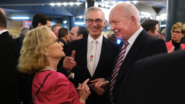 Brigitta Brakmann, Bürgermeister Klaus Pesch und der ehemalige Beigeordnete Rolf Steuwe