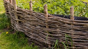 Sie sehen ein Beispiel einer Benjeshecke.