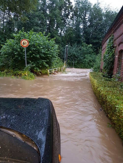 Überflutete Straße