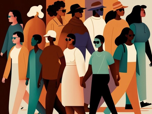 Illustration einer vielfältigen Menschengruppe