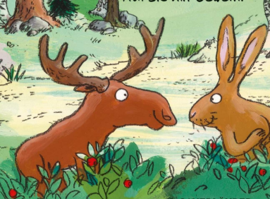 Elch und Hase auf einem Buchcover