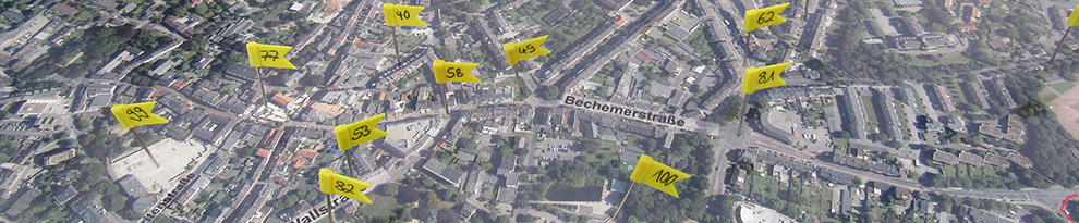 Stecknadeln auf einer Karte