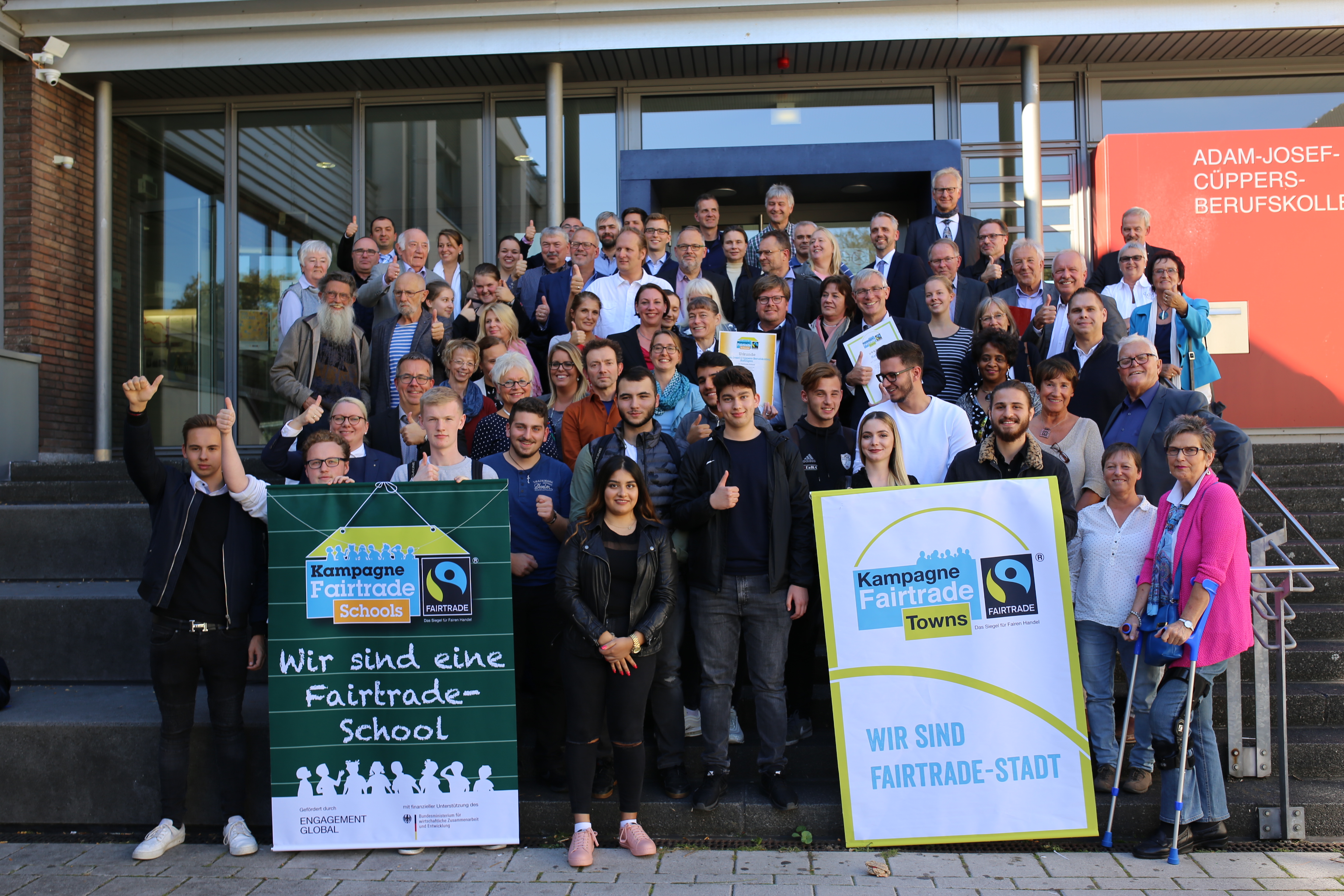 Gruppenfoto Auszeichnungsfeier "Fairtrade-Stadt" Ratingen 2018